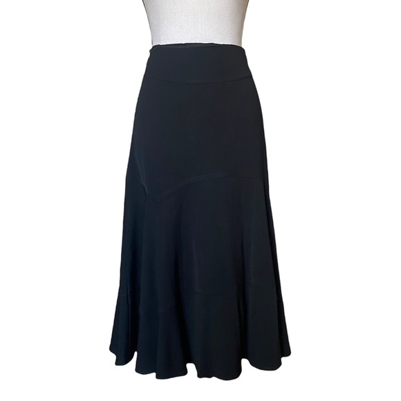 Max Mara Weekend Ruffle Hem Midi Skirt in Black